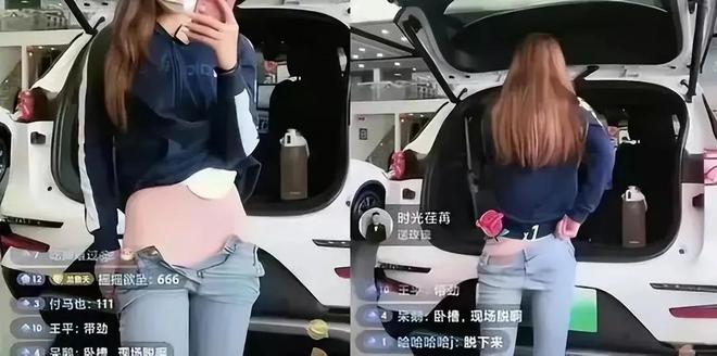 女主播穿高叉裙直播买车，时尚与商业的完美结合