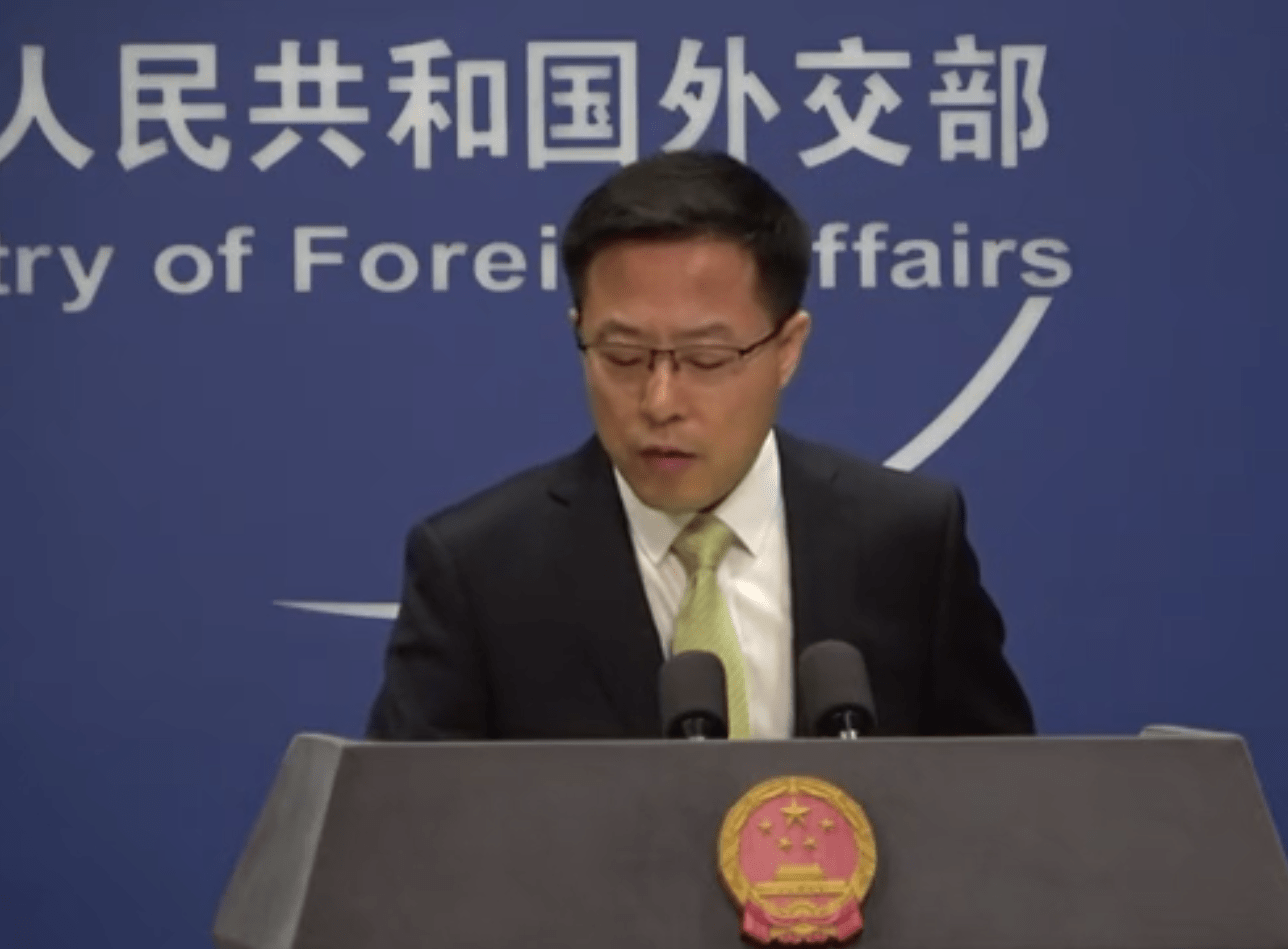 外交部，这次会谈是应美方请求举行的