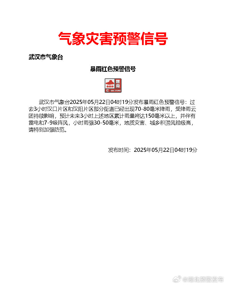 武汉市暴雨红色预警，应对挑战与守护家园