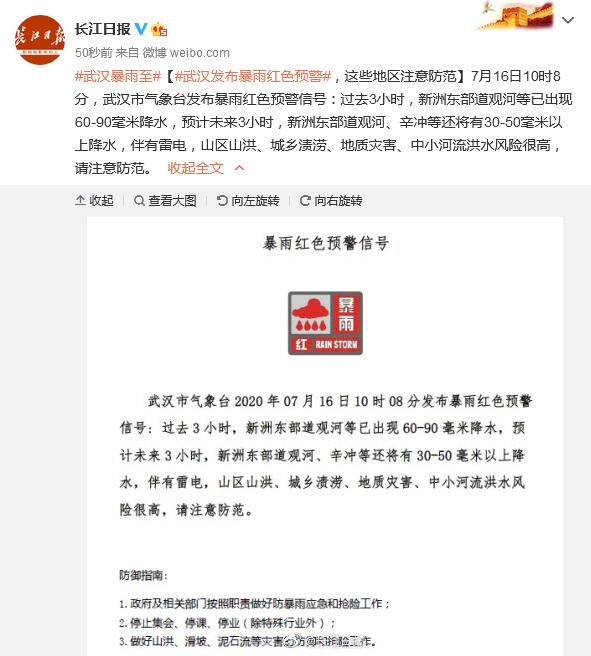 武汉市暴雨红色预警，应对挑战与守护家园