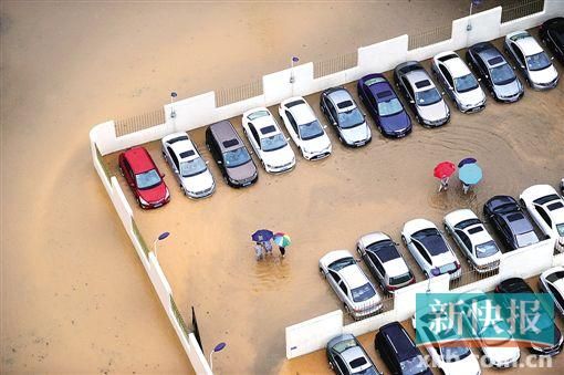洪水1分钟冲走10多辆车清空停车场